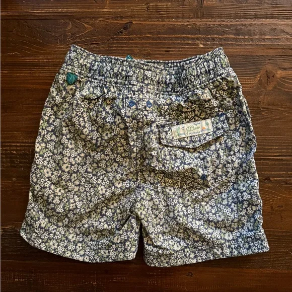 Crewcuts Sz 5 Floral Patterned Swimming Trunk Shorts with Drawstring - Picture 2 of 2